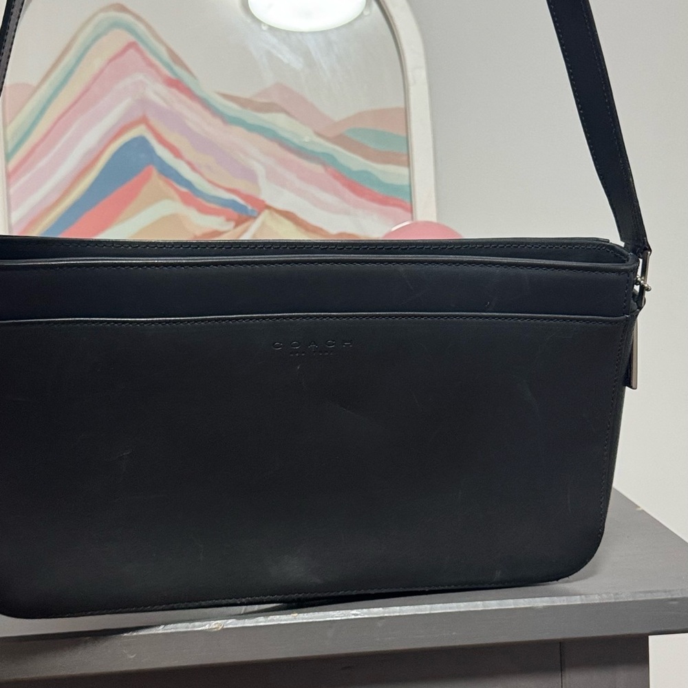 Coach Black Messenger Bag Sleek Minimalist Design